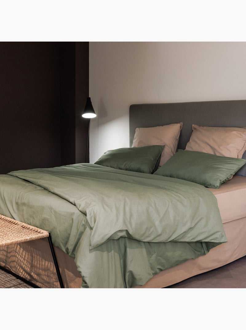 Drap housse coton lavé PALACE Vert clair - Kiabi