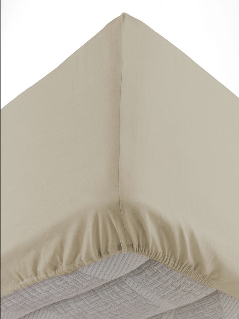 Drap housse Coton LINA Douceur d'Intérieur Beige - Kiabi