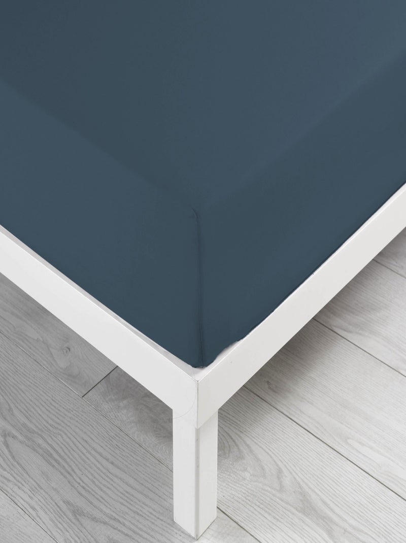 Drap housse Coton LINA Douceur d'Intérieur Bleu nuit - Kiabi