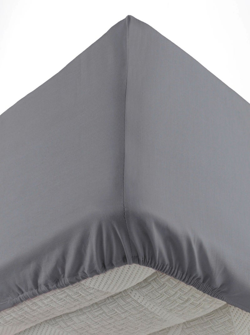 Drap housse Coton LINA Douceur d'Intérieur gris anthracite - Kiabi