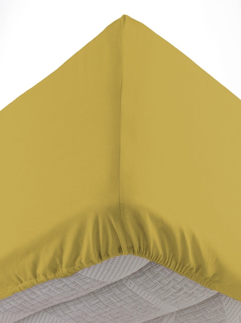 Drap housse Coton LINA Douceur d'Intérieur Jaune - Kiabi