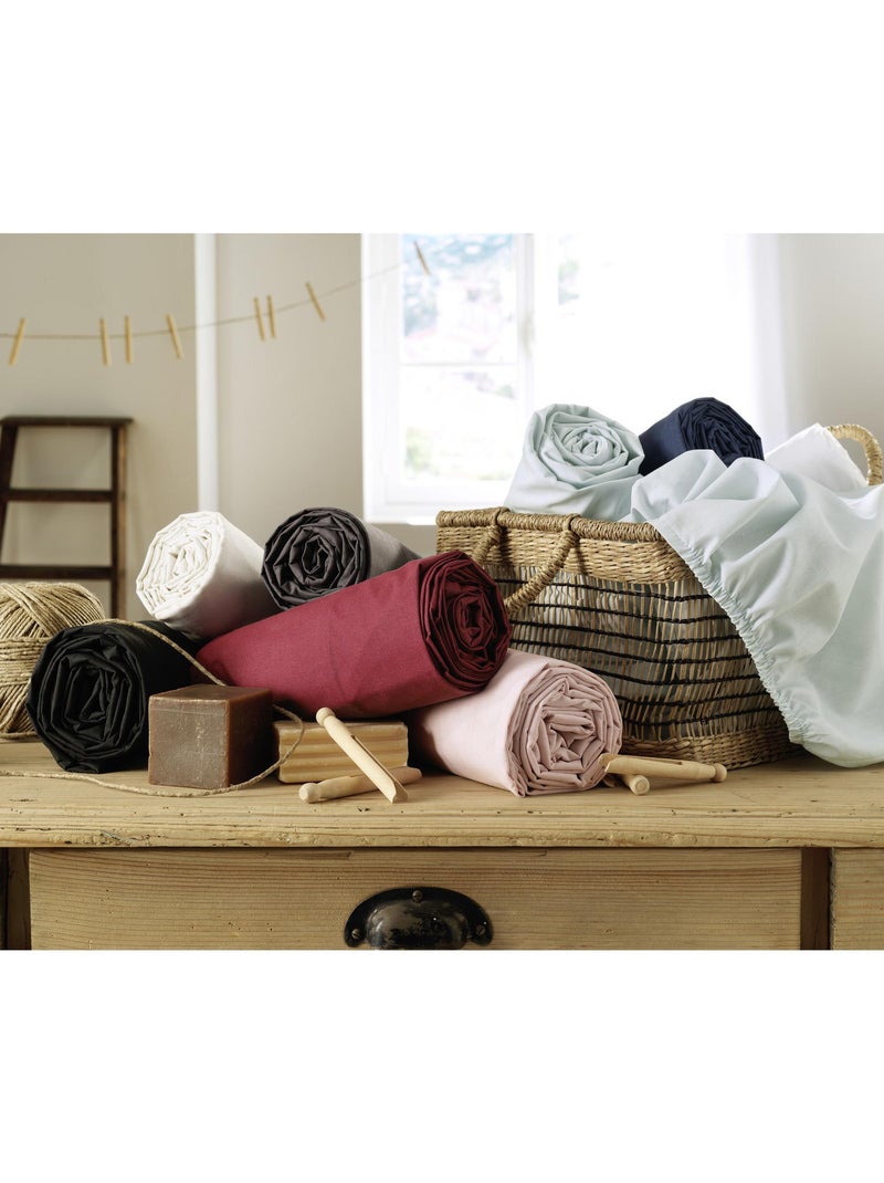 Drap housse coton luxe bonnet 30 cm Bordeaux - Kiabi