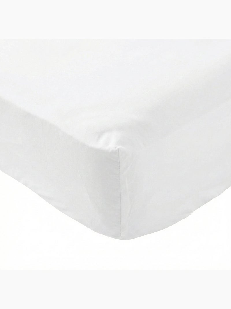 Drap housse coton percale bonnet 30 cm Blanc - Kiabi