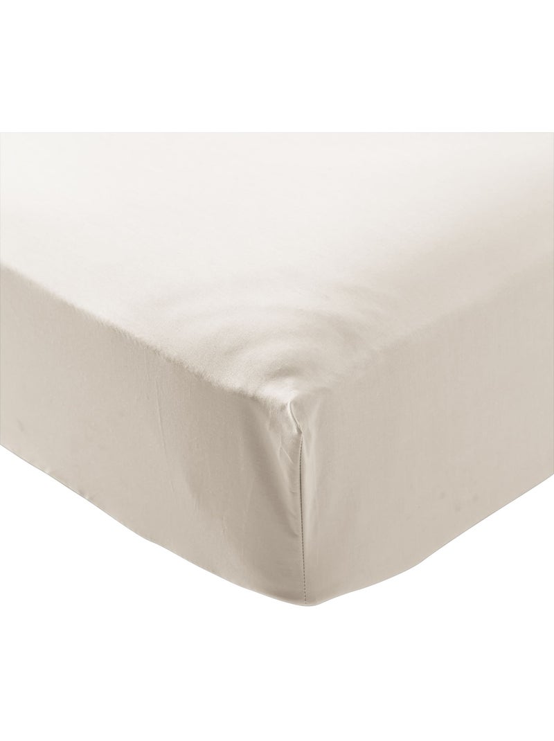 Drap housse coton percale bonnet 30 cm Ecru - Kiabi