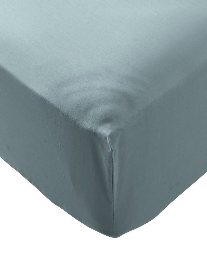 Drap housse coton percale bonnet 40 cm Bleu - Kiabi