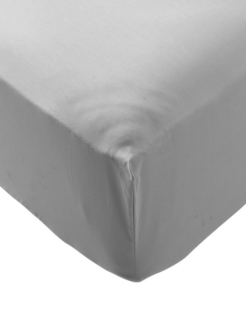 Drap housse coton percale Gris - Kiabi