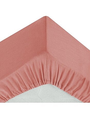 Drap housse coton uni 90 x 190 cm Couleur moderne terracotta
