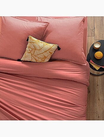 Drap housse coton uni 90 x 190 cm Couleur moderne terracotta