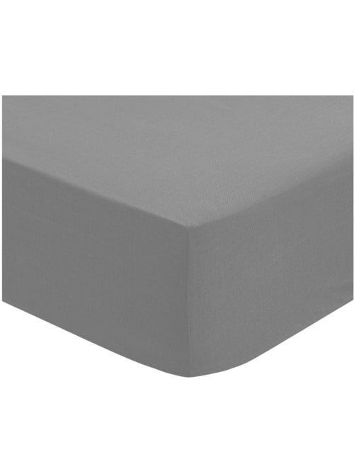 Drap housse coton uni 140 x 190 cm Couleur moderne orage - Kiabi