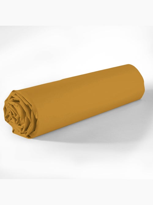 Drap housse coton uni 140 x 190 cm Passion safran - Kiabi