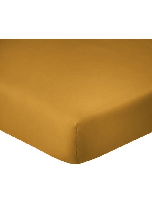 Drap housse coton uni 140 x 190 cm Passion safran - Kiabi