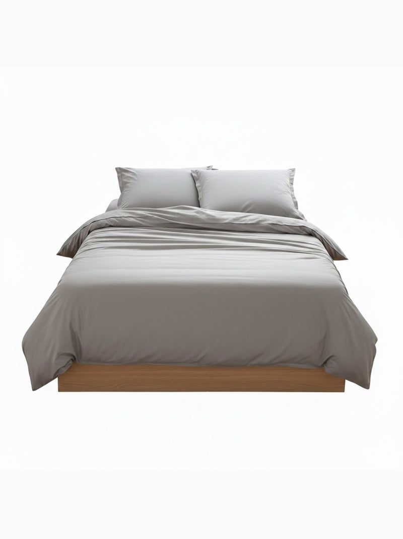 Drap housse coton uni 160 x 200 cm couleur moderne cumin Gris - Kiabi