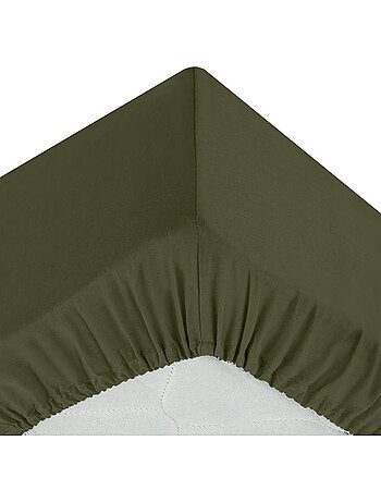 Drap housse coton uni 90 x 190 cm Couleur moderne terracotta