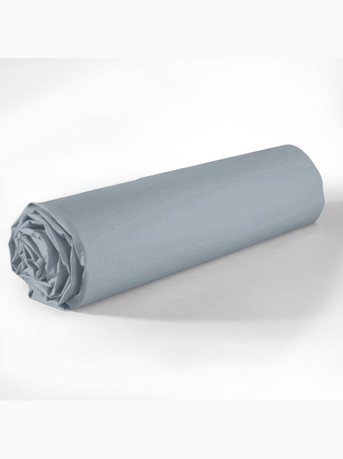 Drap housse coton uni 180 x 200 cm Passion bleu glacier - Kiabi