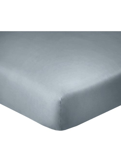 Drap housse coton uni 180 x 200 cm Passion bleu glacier - Kiabi