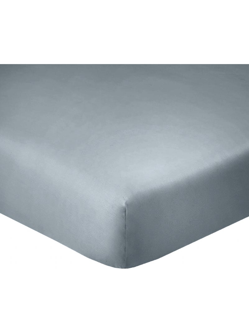 Drap housse coton uni 180 x 200 cm Passion bleu glacier Bleu givrée - Kiabi