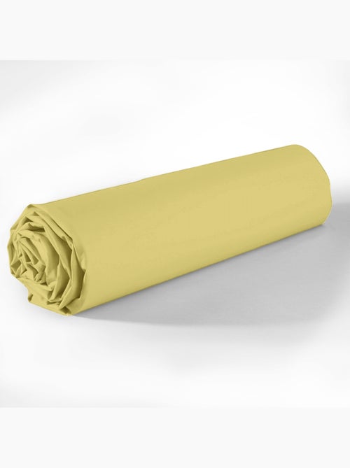 Drap housse coton uni 180 x 200 cm Passion jaune - Kiabi
