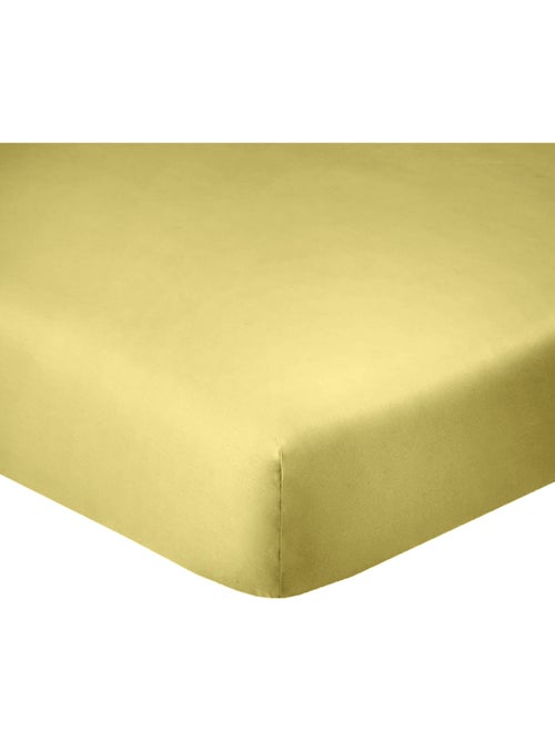 Drap housse coton uni 180 x 200 cm Passion jaune - Kiabi
