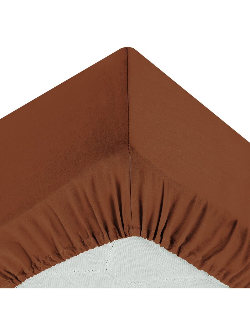Drap housse coton uni 90 x 190 cm Couleur moderne terracotta Terracotta - Kiabi