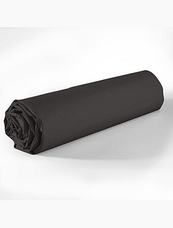 Drap housse coton uni 90 x 190 cm Passion anthracite