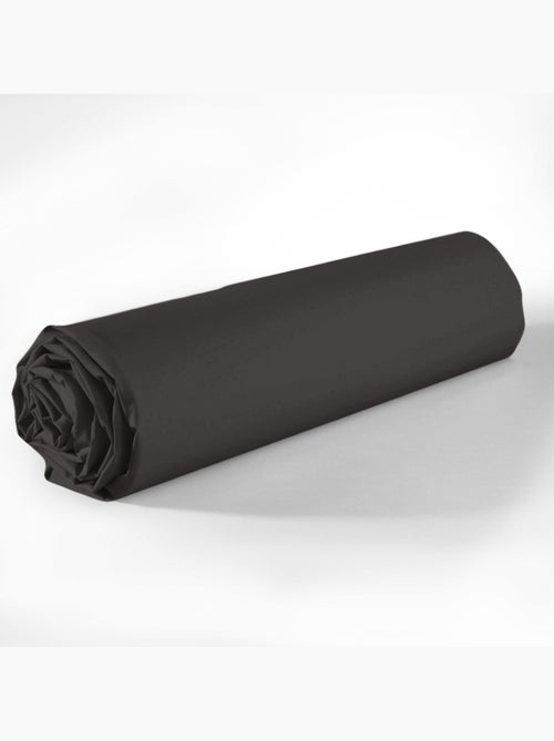 Drap housse coton uni 90 x 190 cm Passion anthracite - Kiabi
