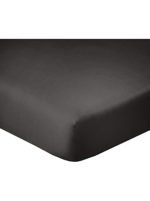 Drap housse coton uni 90 x 190 cm Passion anthracite - Kiabi