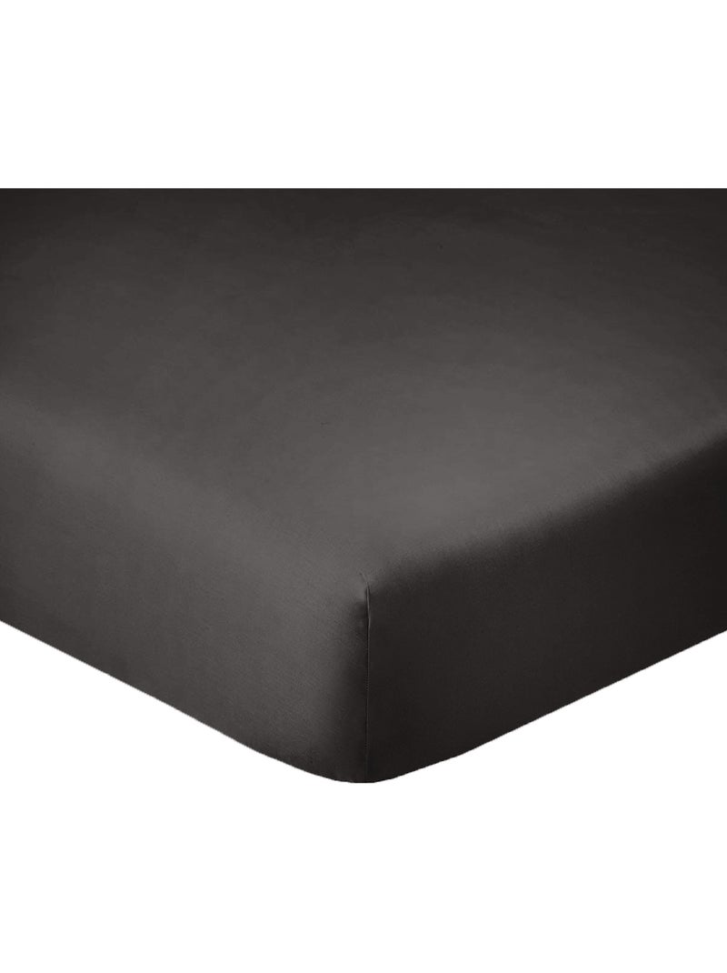 Drap housse coton uni 90 x 190 cm Passion anthracite Anthracite/Blanc - Kiabi