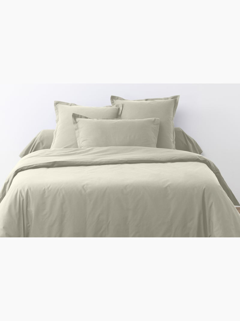 Drap housse coton uni 90 x 190 cm Passion grege Grège - Kiabi