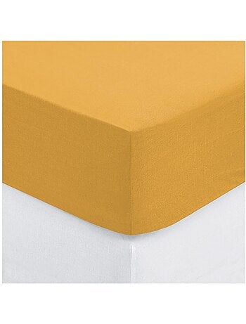 Drap housse coton uni 90 x 190 cm Couleur moderne terracotta