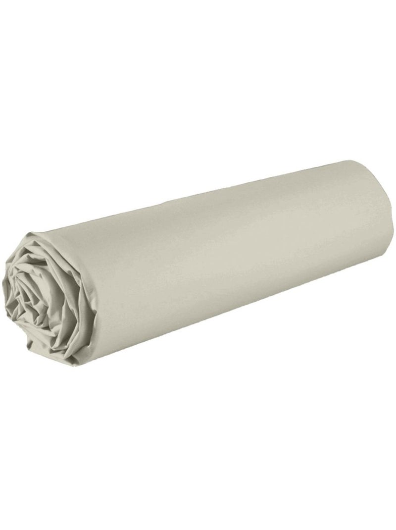 Drap housse coton uni Ivoire - Kiabi