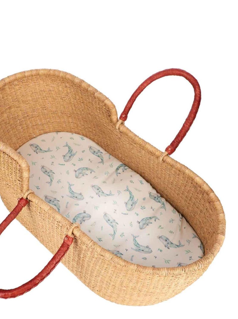 Drap housse couffin ovale en bambou, Moby Bleu - Kiabi