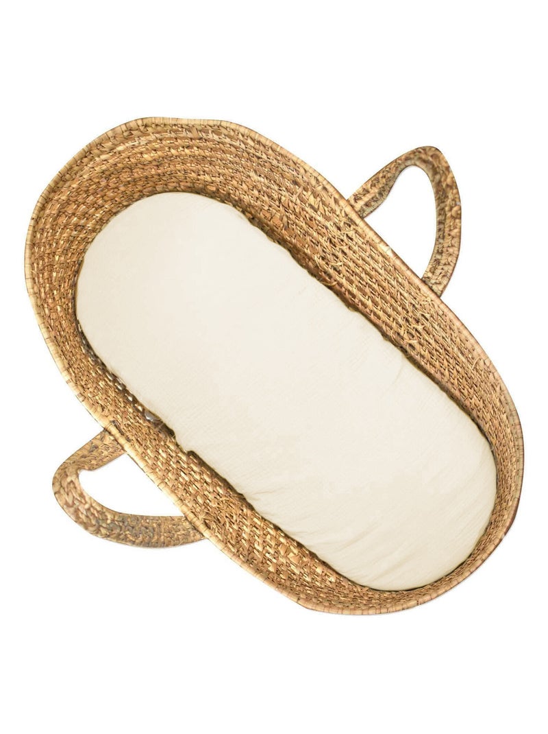 Drap housse couffin ovale en gaze de coton, Jeanne SEVIRA KIDS Ecru - Kiabi