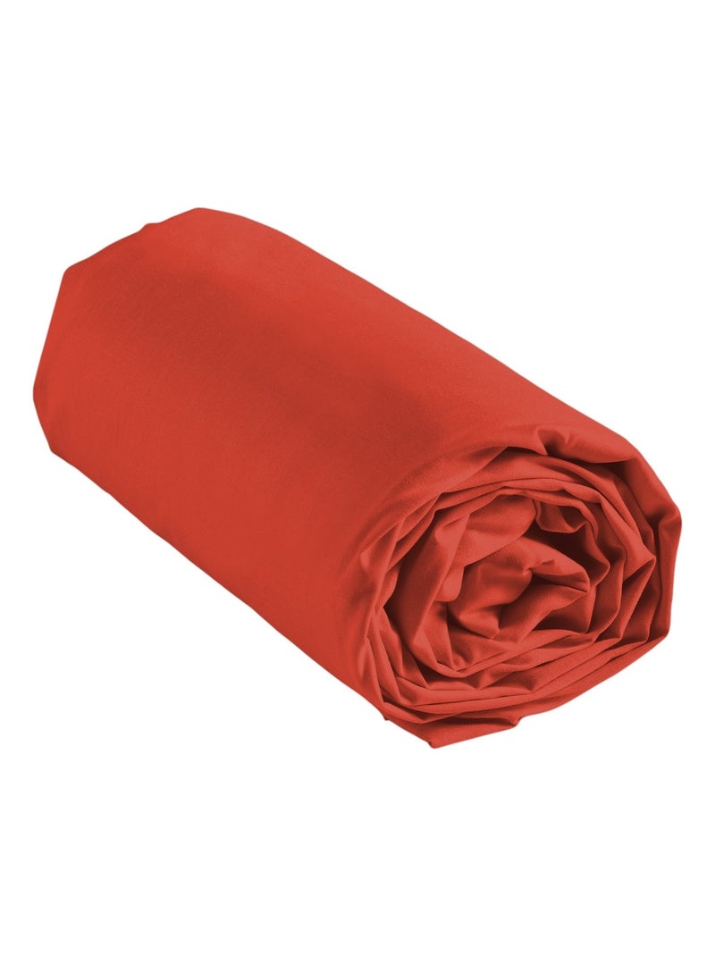 Drap housse couleur uni Lina Orange - Kiabi