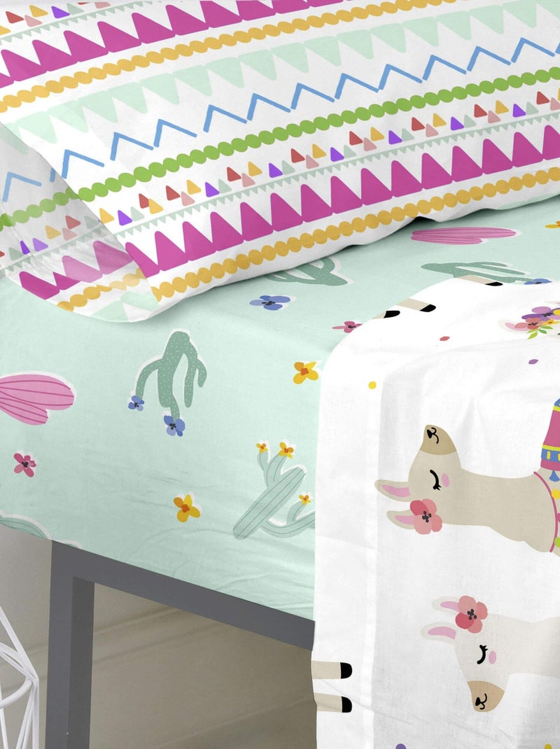 Drap-housse Cute llamas "Happyfriday" Multicolore - Kiabi