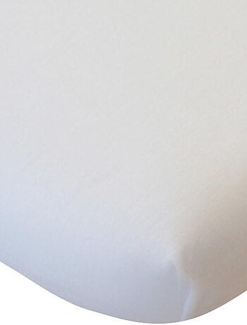 Drap housse bébé berceau couffin ovale coton Bio 40x80 cm Blanc