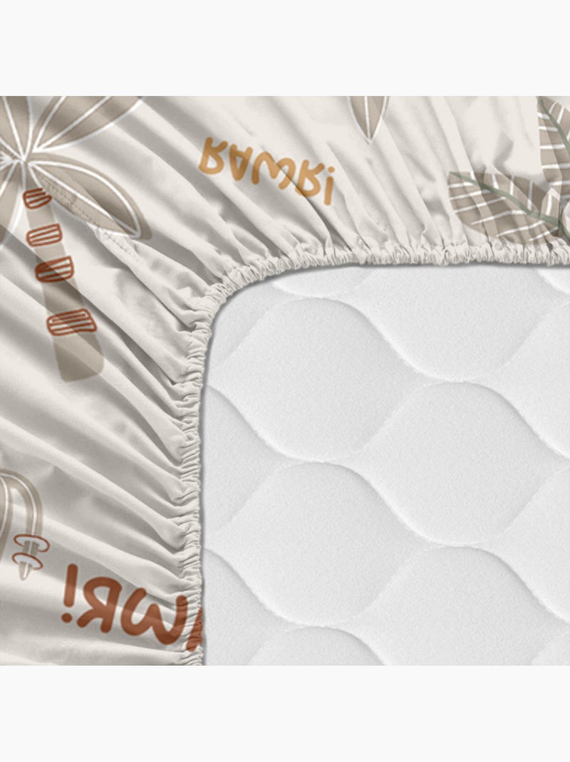 Drap-housse Dino family "Happyfriday" Blanc - Kiabi