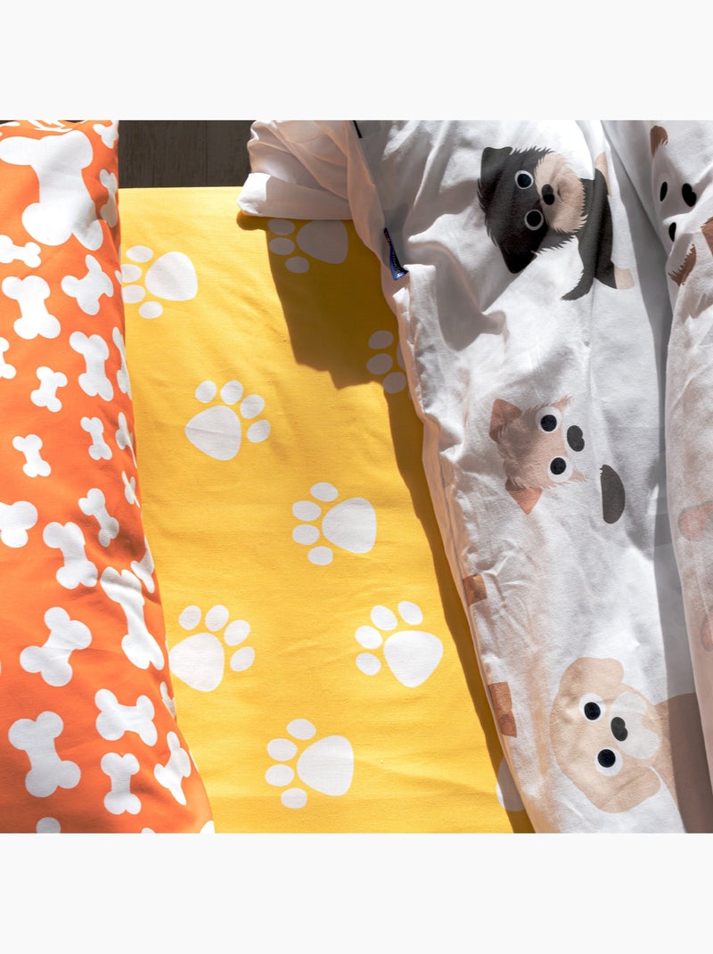 Drap-housse Dogs "Happyfriday" Blanc - Kiabi