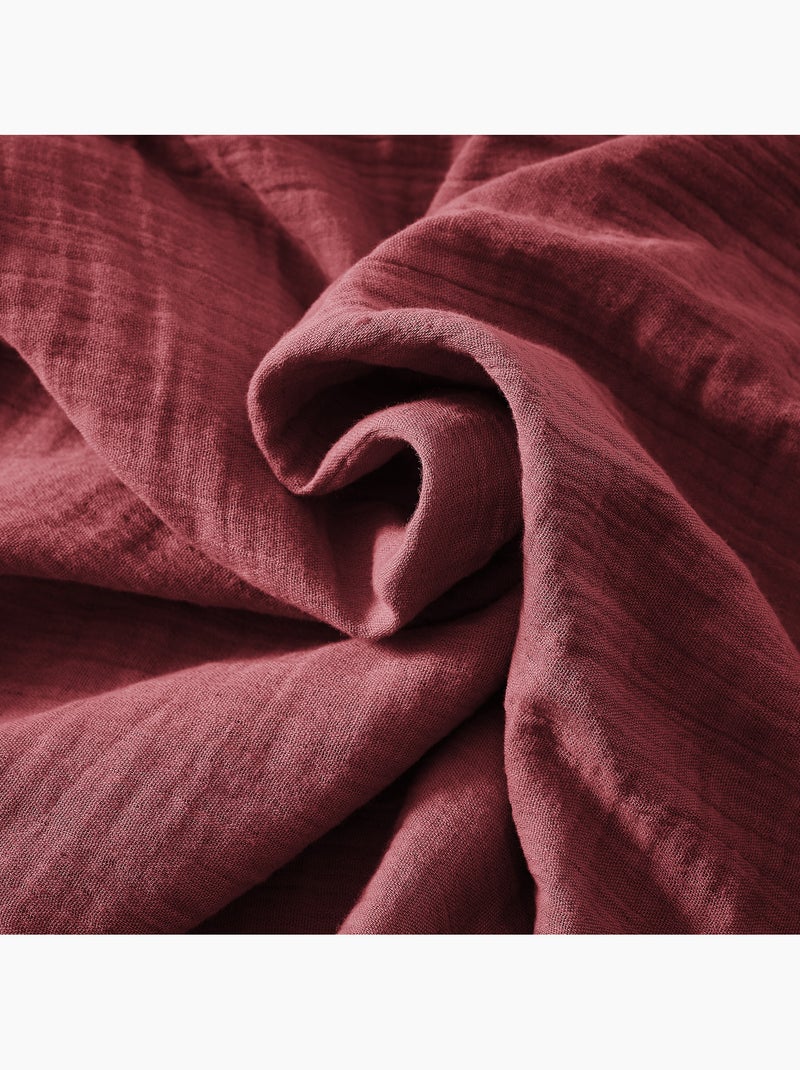 Drap-housse – Double Gaze de Coton 125 g/m² – Bonnet 30 cm - Gaïa Bordeaux - Kiabi