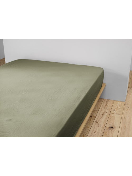 Drap-housse – Double Gaze de Coton 125 g/m² – Bonnet 30 cm - Gaïa - Kiabi