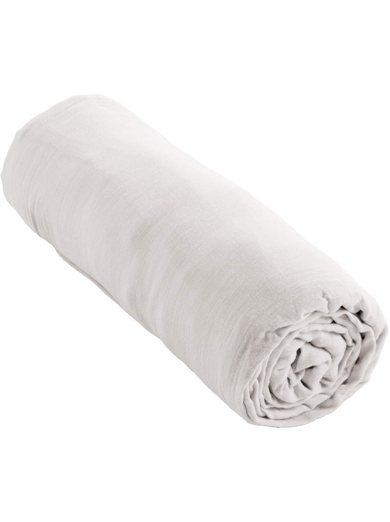 Drap housse double gaze de coton Blanc - Kiabi