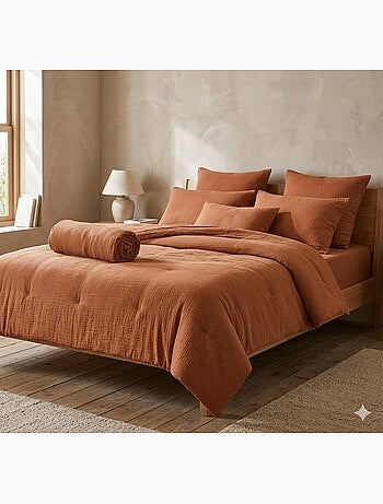 Drap Housse Double Gaze de Coton GAÏA