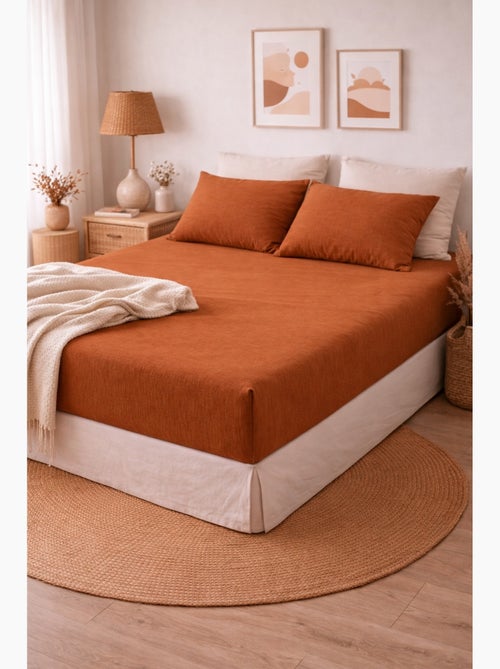 Drap Housse Double Gaze de Coton GAÏA - Kiabi