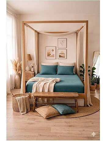 Drap Housse Double Gaze de Coton GAÏA