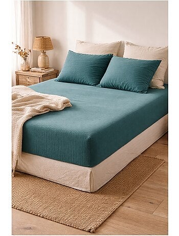 Drap Housse Double Gaze de Coton GAÏA