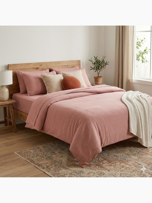 Drap Housse Double Gaze de Coton GAÏA - Kiabi