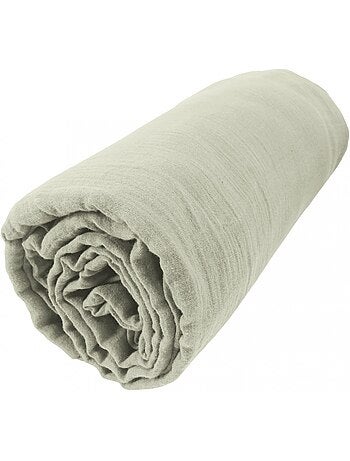 Drap housse double gaze de coton gaïa