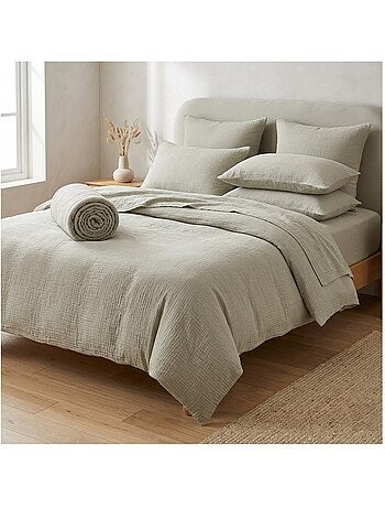 Drap housse double gaze de coton gaïa