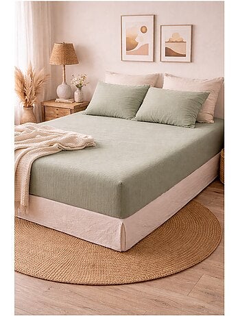 Drap housse double gaze de coton gaïa