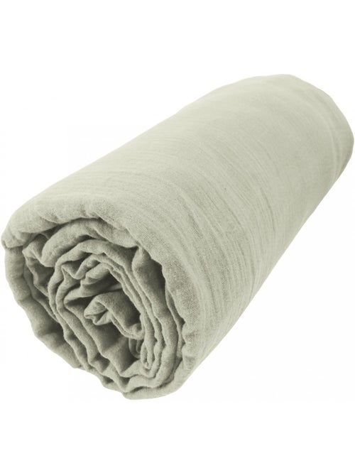 Drap Housse Double Gaze de Coton GAÏA - Kiabi