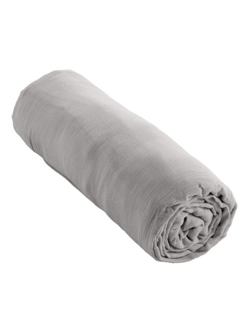 Drap housse double gaze de coton - Kiabi